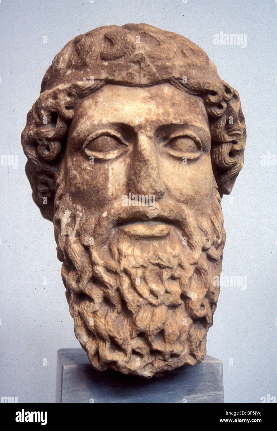 4307. STATUE en marbre d'HERMÈS OU ZEUS, CLASICAL PÉRIODE, 450 BC, SCLUPTOR : EUPHRON Banque D'Images
