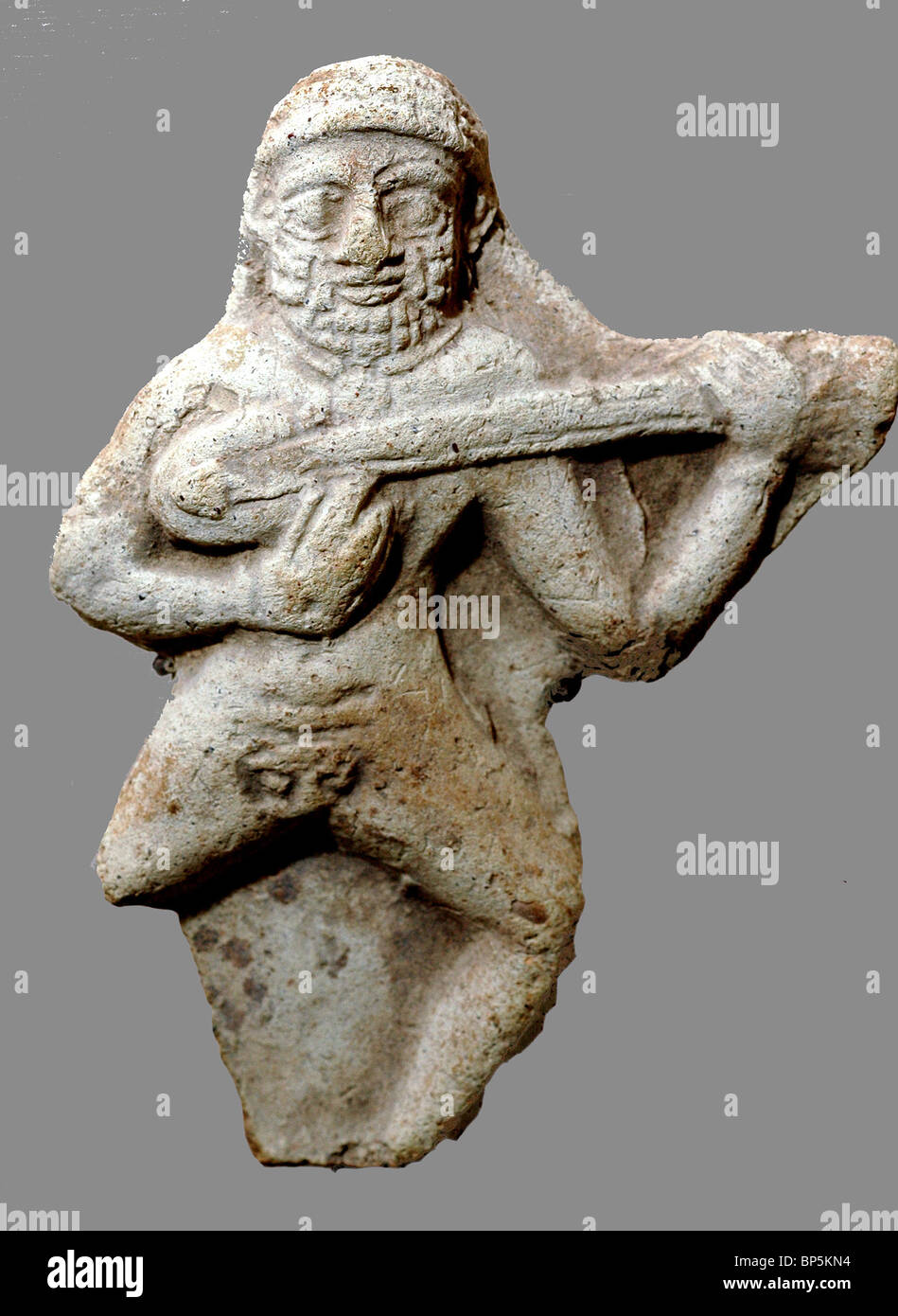 Harmoniciste, argile, figurine de Eshnnuna, Mésopotamie, ch. 9-7ème. C. C.-B. Banque D'Images