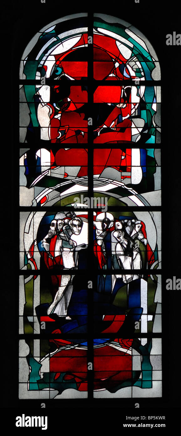 / Cologne Koln, Nordrhein-Westfalen, Allemagne. La cathédrale de Cologne / Kolner Dom. (1880) vitrail moderne Banque D'Images