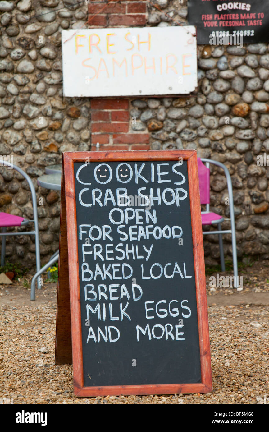 Cookie's crab shop dans Salthouse, Norfolk, Royaume-Uni. Banque D'Images