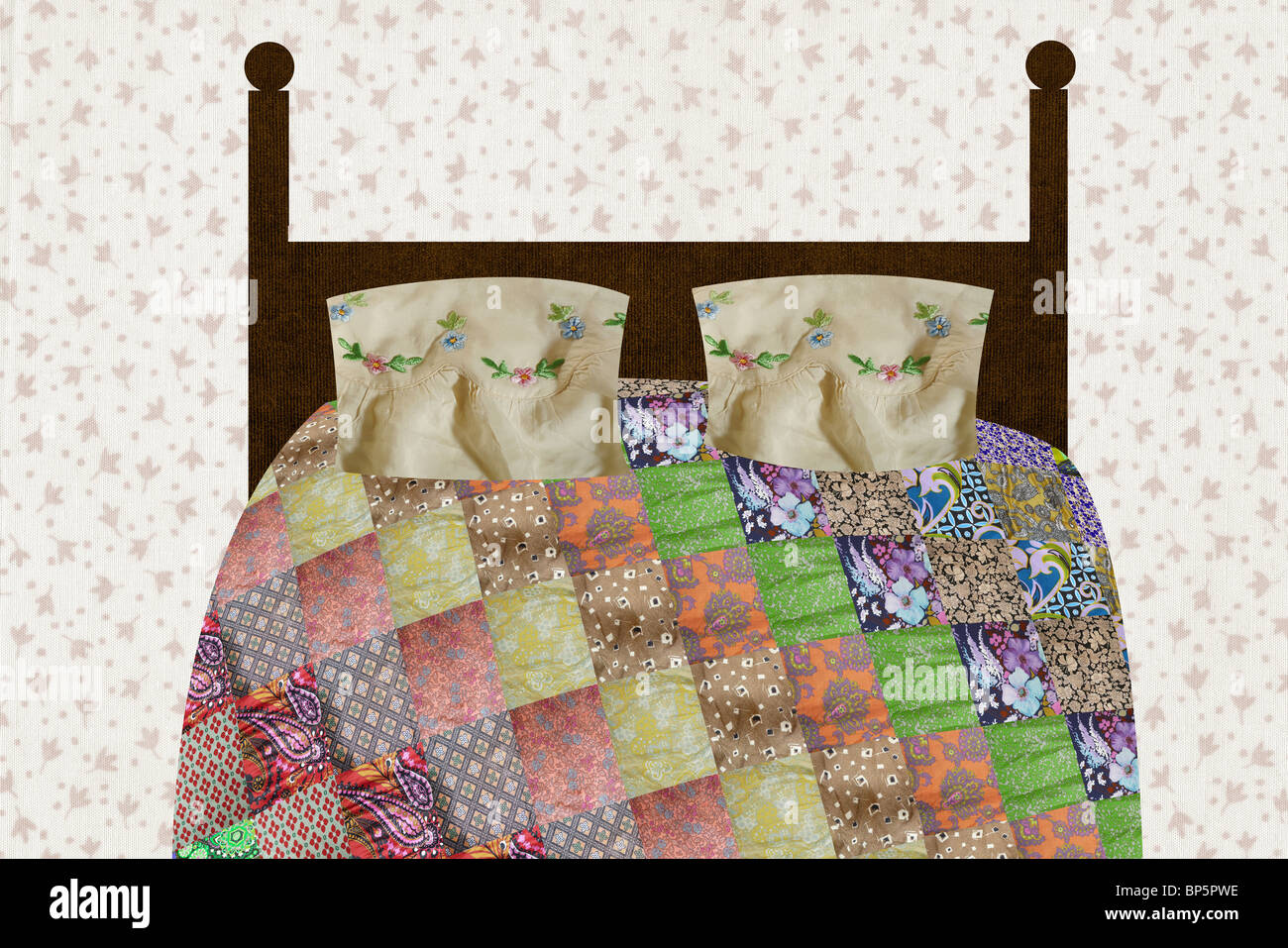 Couette Patchwork Faite Main - Noir Et Arc-en-ciel De Couleurs - Unique Et Artisanal