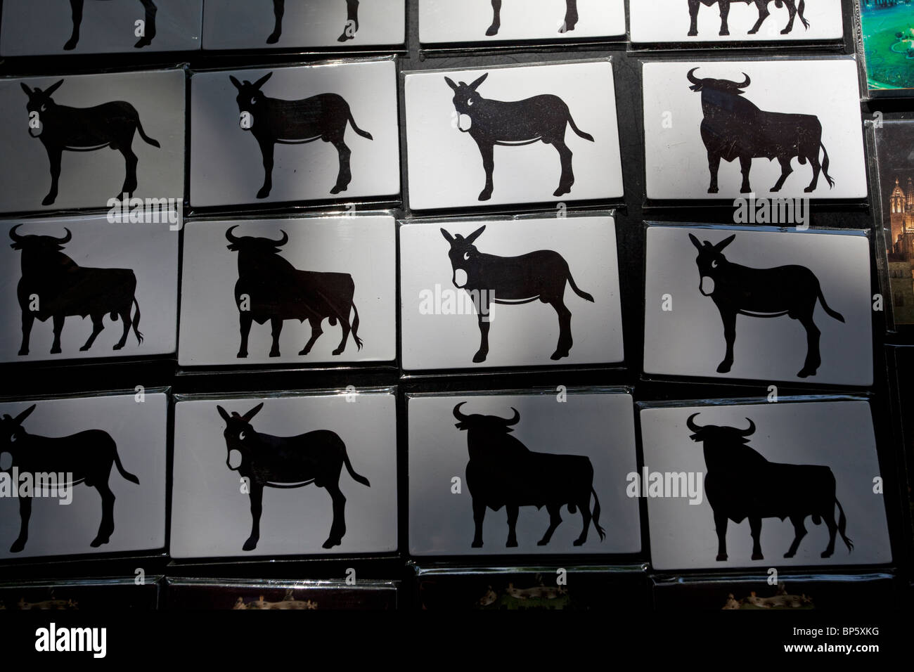 Barcelone Burro Catala et Bull, autocollants Banque D'Images