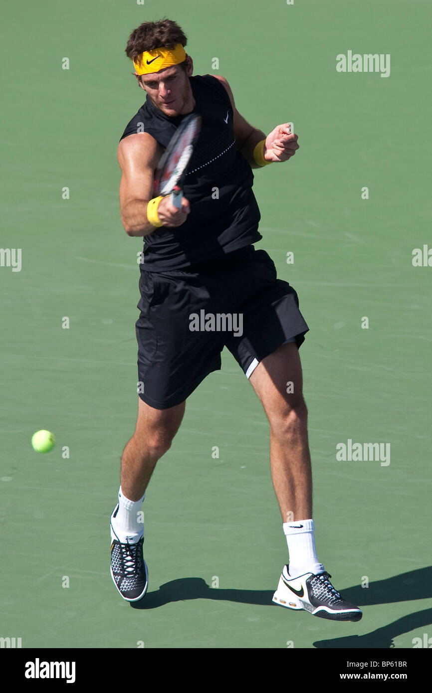 Juan Martin Del Potro (ARG) qui se font concurrence sur les demi-finales du tournoi de tennis de l'US Open 2009 Banque D'Images