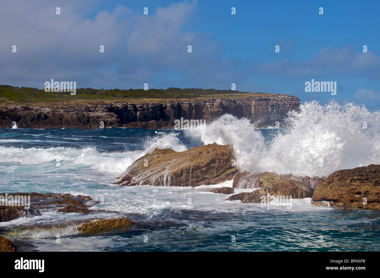 Vagues déferlantes Parc National Booderee Jervis Bay NSW Australie Banque D'Images