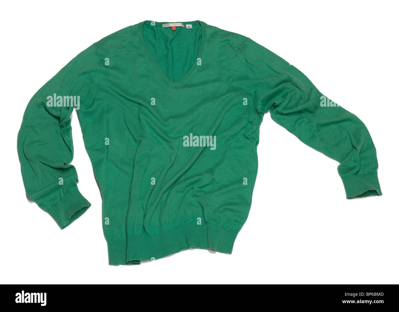 Pull col en V vert ou jersey pull ou Banque D'Images