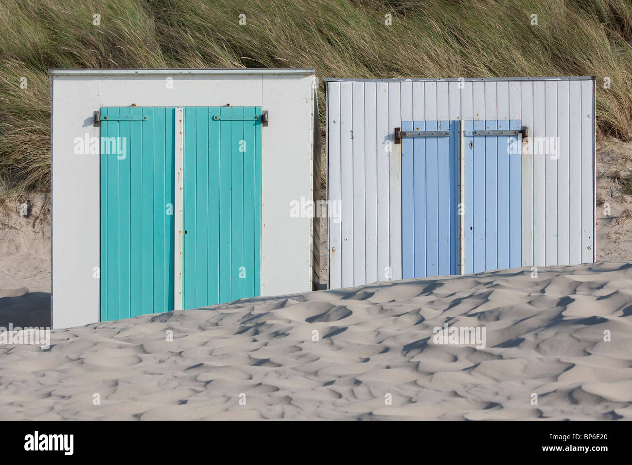 Maisons de Plage à la plage de Domburg Banque D'Images