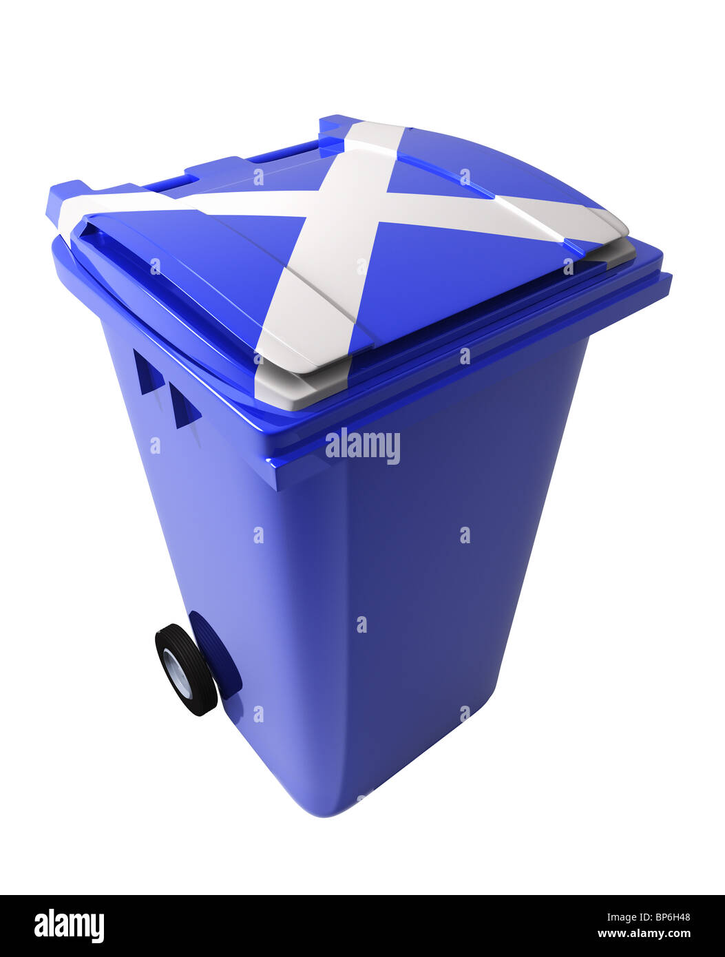 Drapeau écossais Wheelie Bin. Banque D'Images