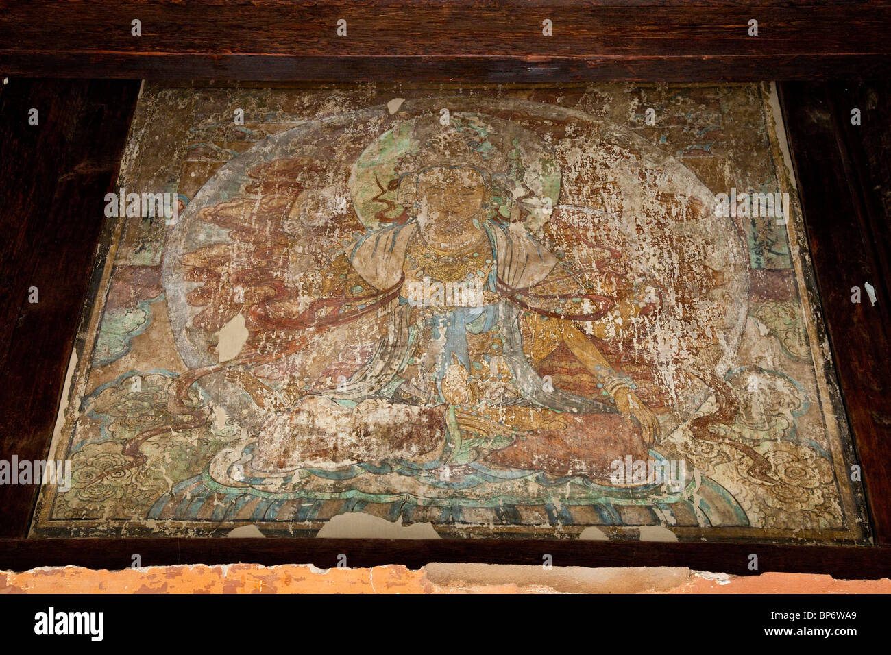 Peintures sur le temple bouddhiste à Shaxi, Village de la province de Yunnan, Chine Banque D'Images