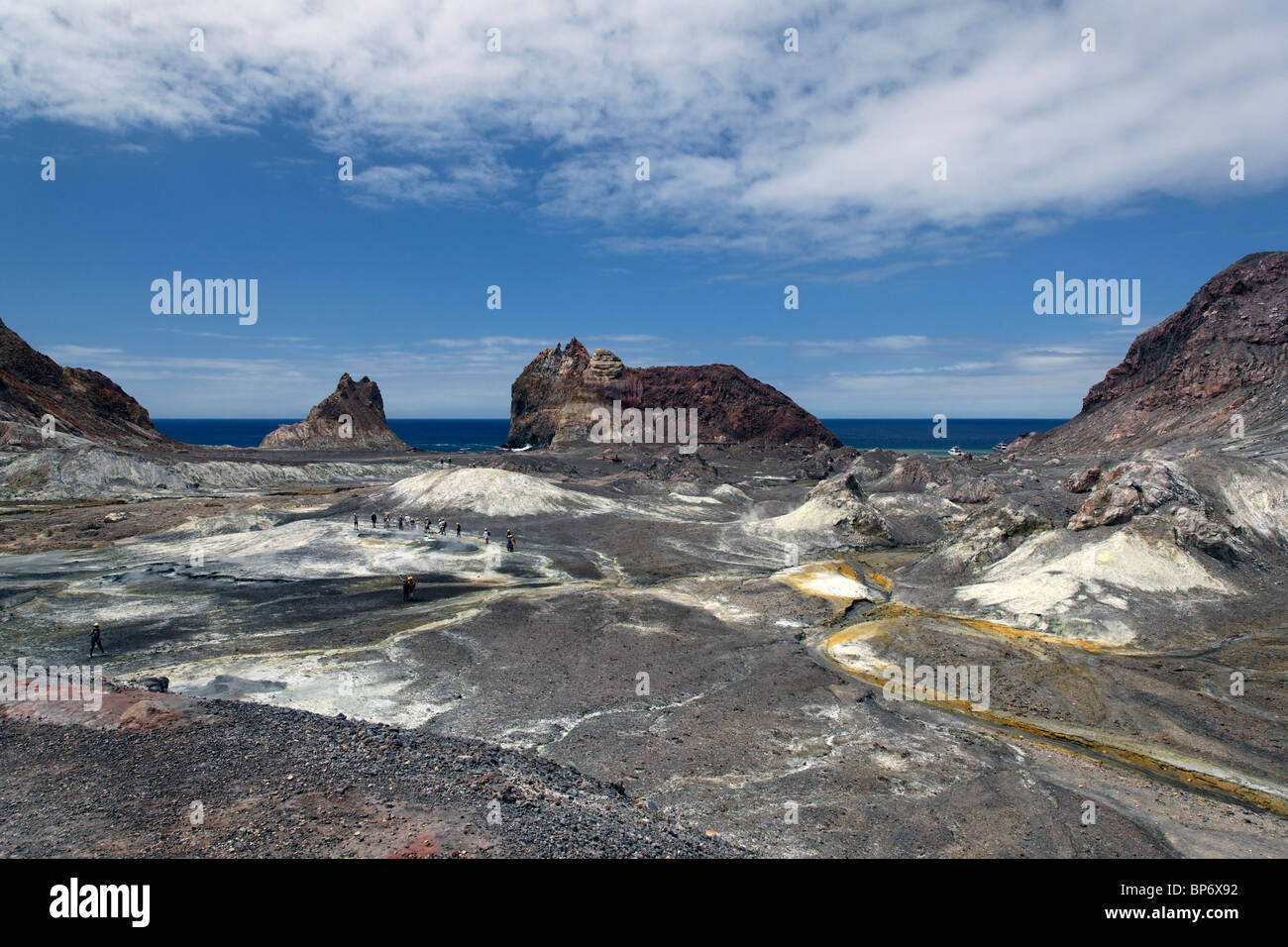 Vue sur le volcan de l'île blanche Banque D'Images