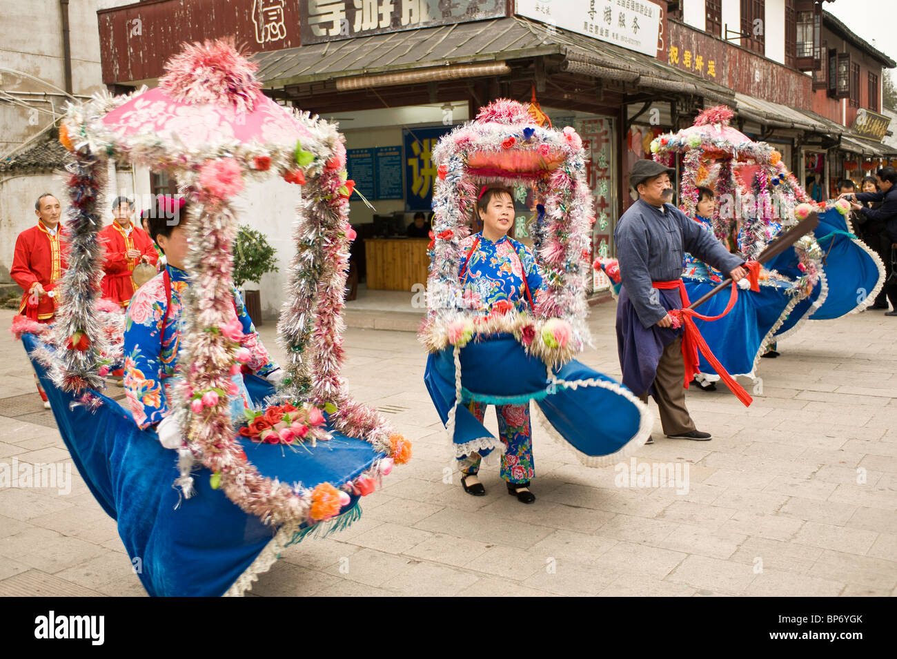 La Chine, Zhouzhuang. Festival de la récolte traditionnelle. Banque D'Images