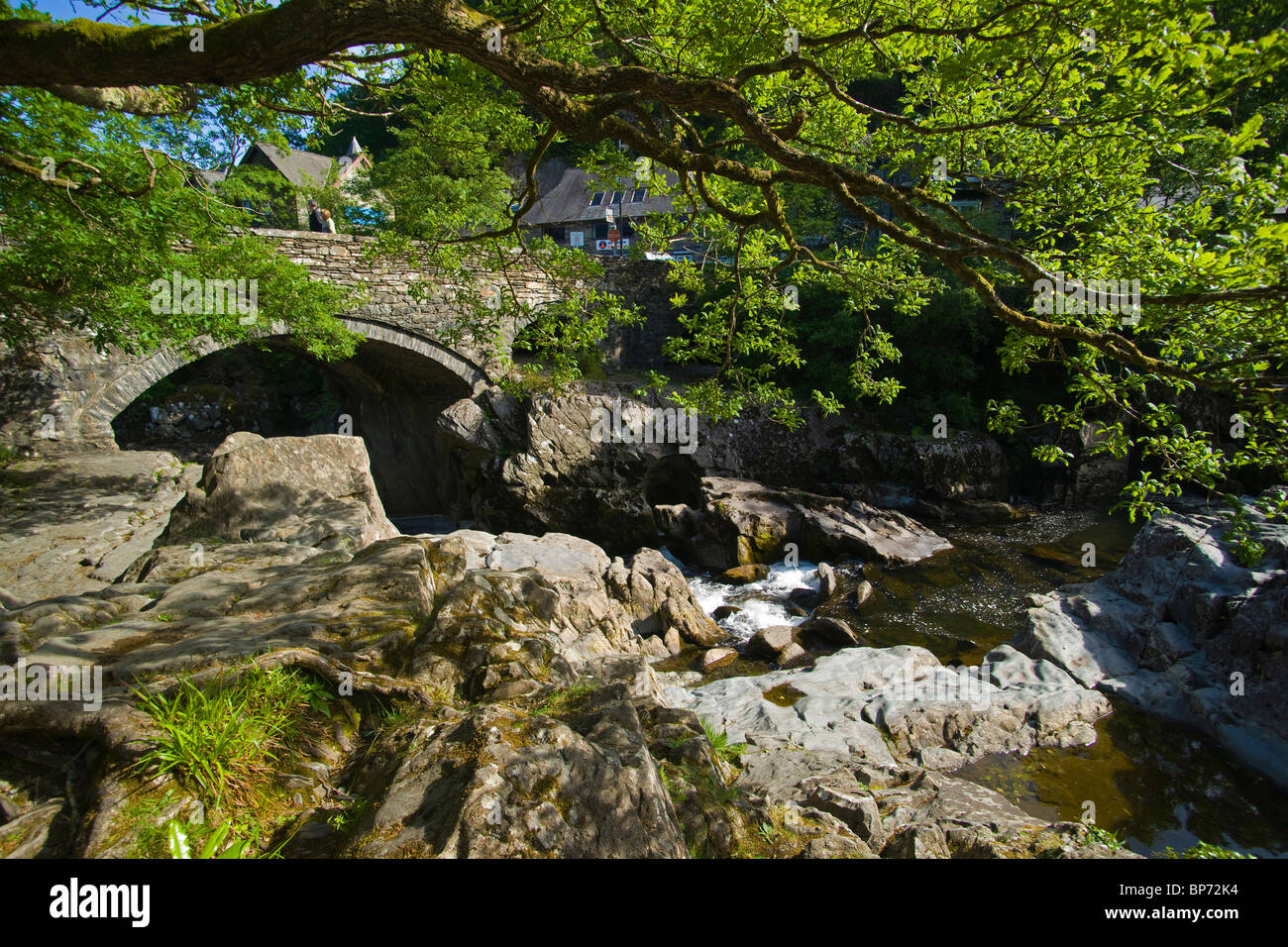 Betws-Y-coed, rivière Llugwy, Snowdonia, le nord du Pays de Galles Banque D'Images