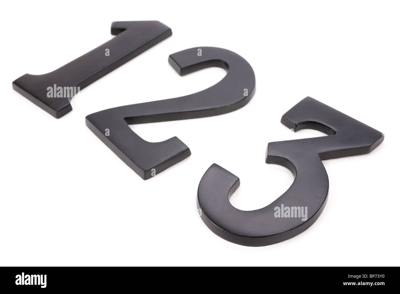 Numéro 1 2 3 avec fond blanc Banque D'Images