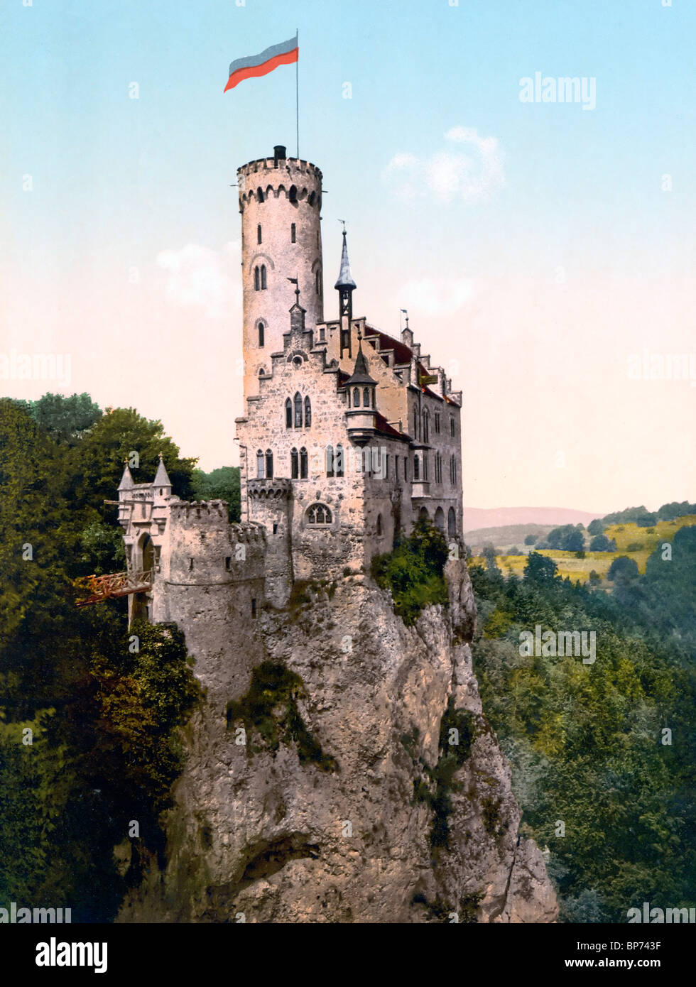 Château de Lichtenstein Wurtemburg,, Allemagne, vers 1900 Banque D'Images