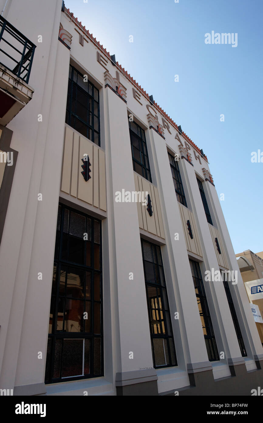 Bâtiments Art déco à Napier Banque D'Images
