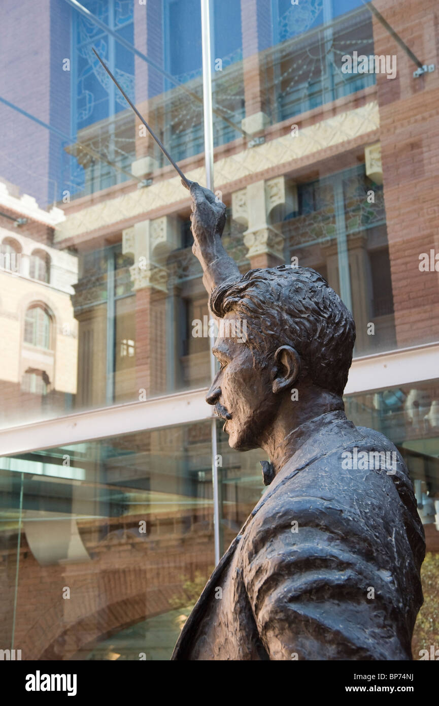 Palau de la Musica Catalana (Palais de la musique catalane), la statue du compositeur Catalan, Barcelone, Catalogne, Espagne Banque D'Images