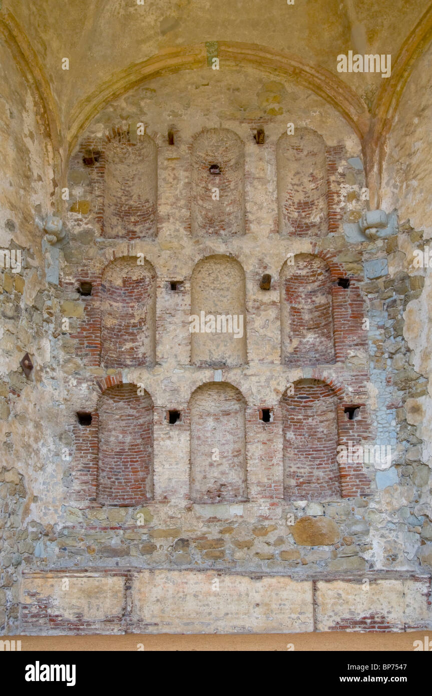 Vestiges de la grande église en pierre, la Mission de San Juan Capistrano, San Juan Capistrano, Californie Banque D'Images