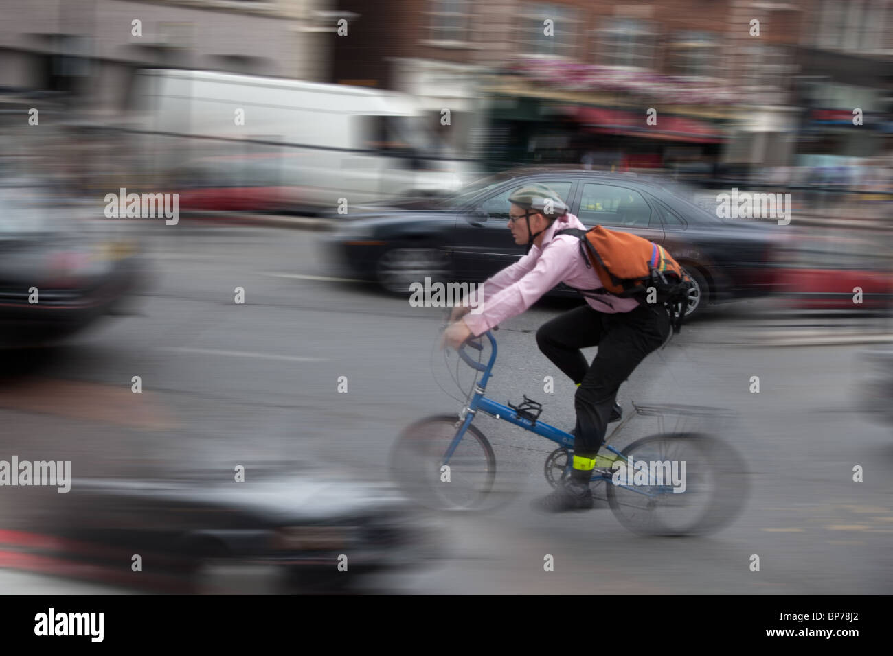 La circulation à vélo dans le centre de Londres Banque D'Images