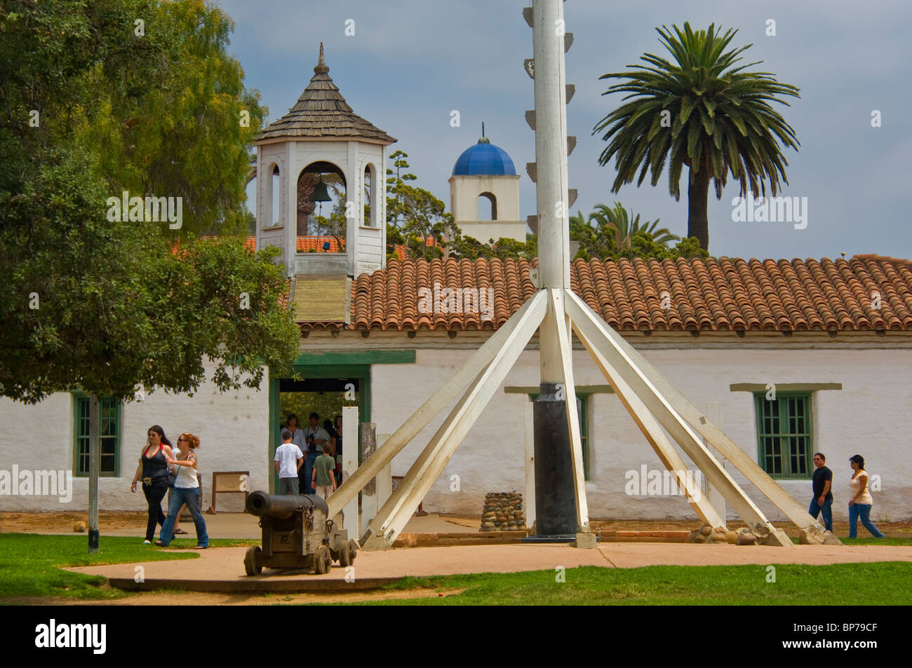 Les touristes à Washington Square, Old Town San Diego State Historic Park, San Diego, Californie Banque D'Images