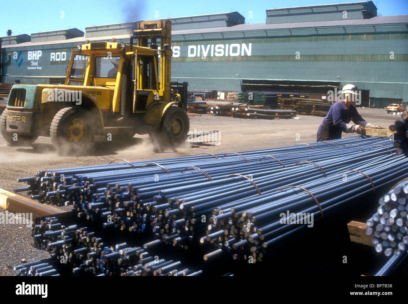 Division Rod and Bar BHP steelworks Newcastle NSW Australie, fermée en 1999 Banque D'Images
