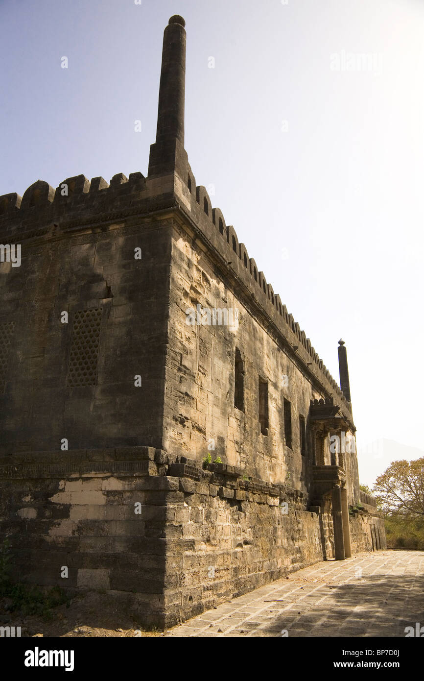 La Jama Masjid (mosquée du vendredi) dans la région de Fort Uparkot Junagadh, Gujarat, Inde. Banque D'Images