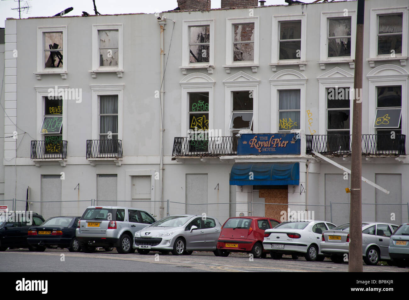 L'abandon de l'Hôtel Royal Pier Weston Super Mare Somerset, Royaume-Uni Banque D'Images