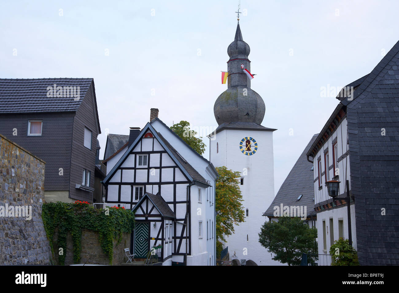 Au début de l'automne, de photos en plein air, le soir, la vieille ville d'Arnsberg, Sauerland, Rhénanie - Westphalie, Allemagne, Europe Banque D'Images
