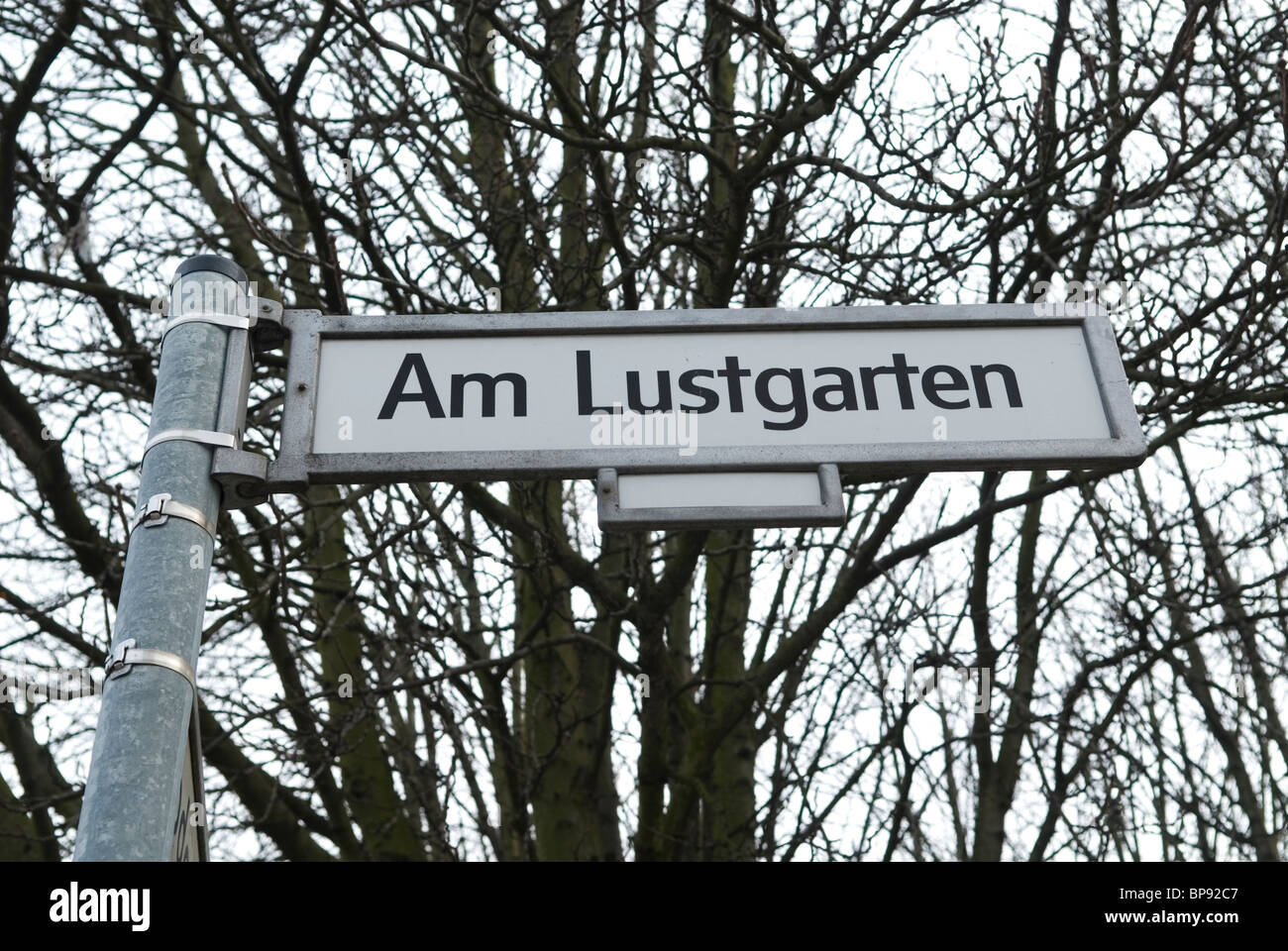 Am Lustgarten road sign Berlin city Allemagne Banque D'Images