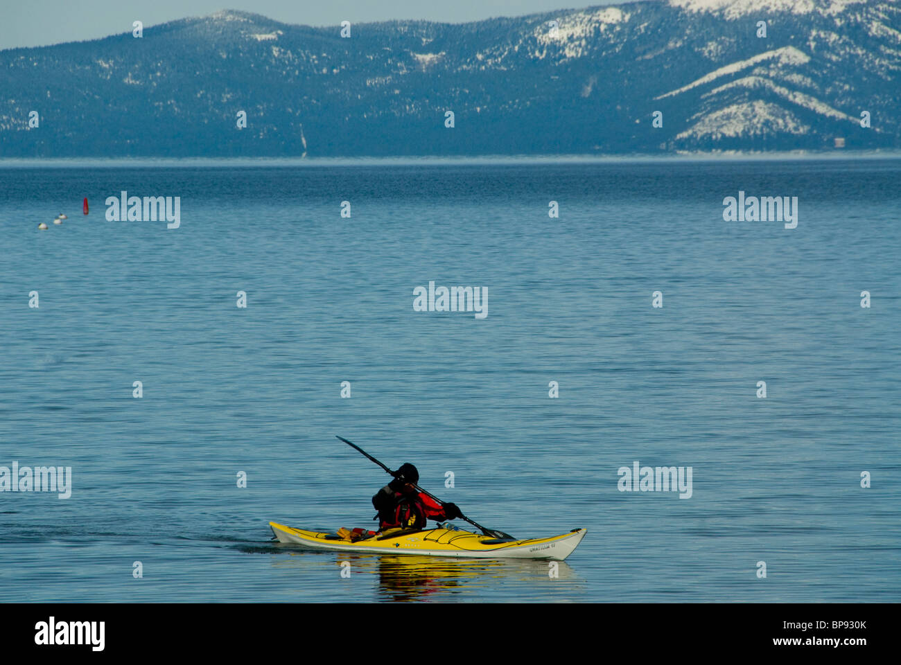 La kayakiste, South Lake Tahoe, California, USA Banque D'Images