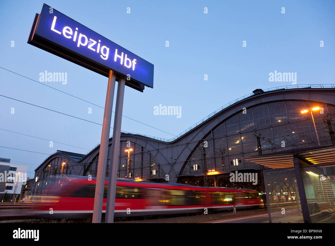 La gare centrale, Leipzig, Saxe, Allemagne Banque D'Images