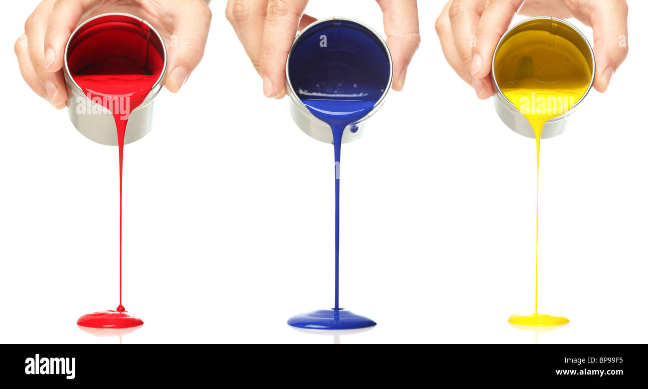 Coulée de peinture Banque D'Images