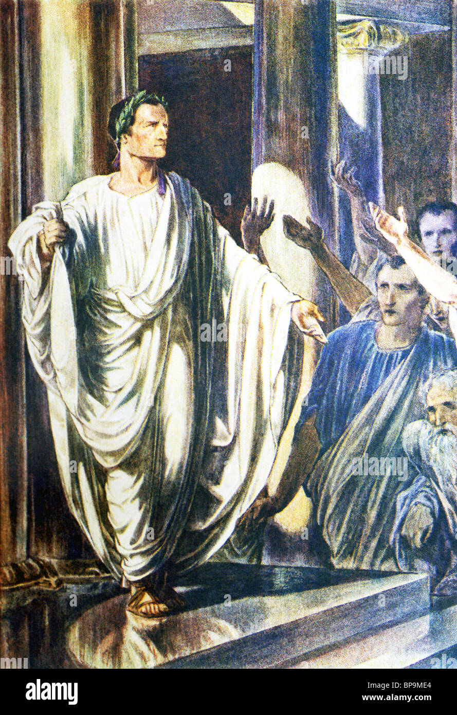 Le général romain et homme d'Fabius Maximus (mort en 203 avant J.-C.) est indiqué sur le sénat Romain. Banque D'Images