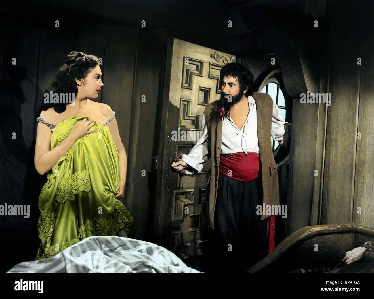 LINDA DARNELL, Robert NEWTON, Barbe noire le pirate, 1952 Banque D'Images