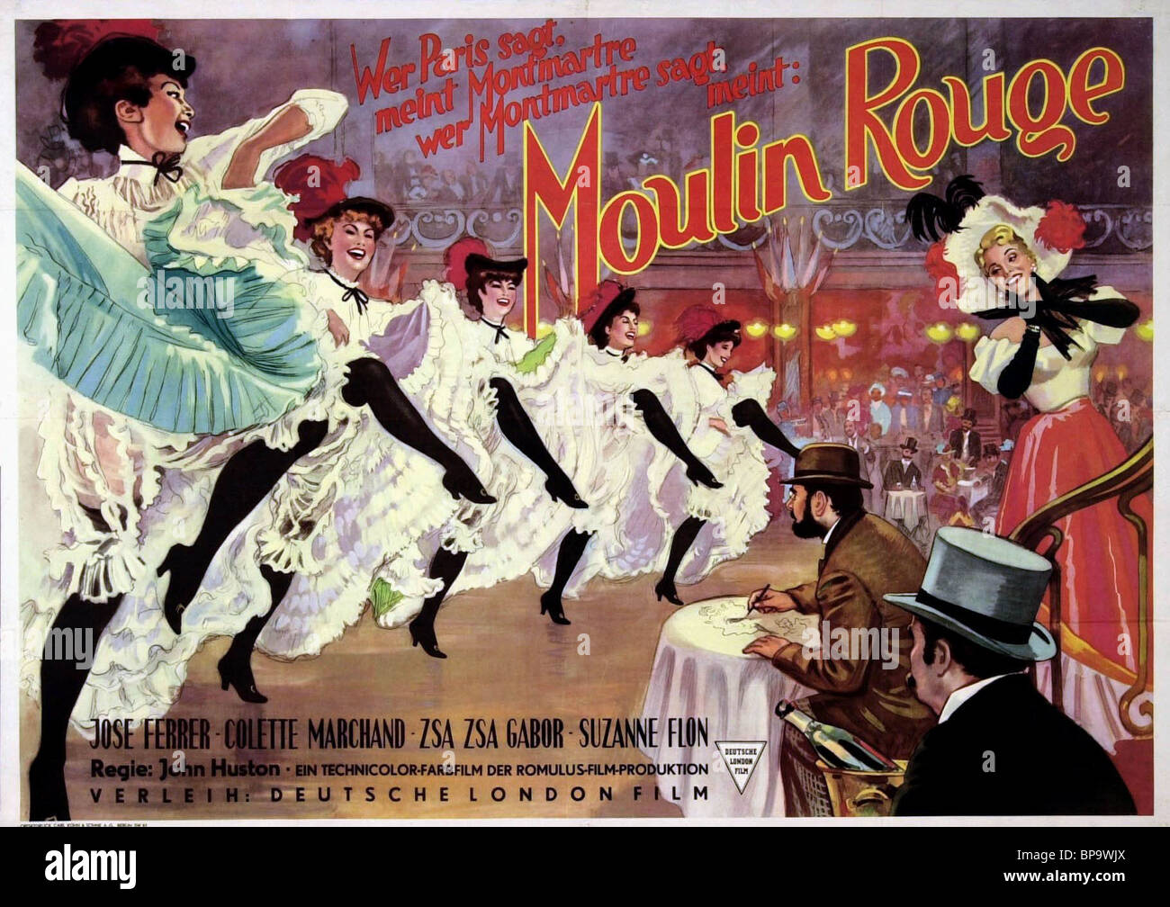 JOSE FERRER, Zsa Zsa Gabor, l'AFFICHE DU FILM MOULIN ROUGE, 1952 Banque D'Images