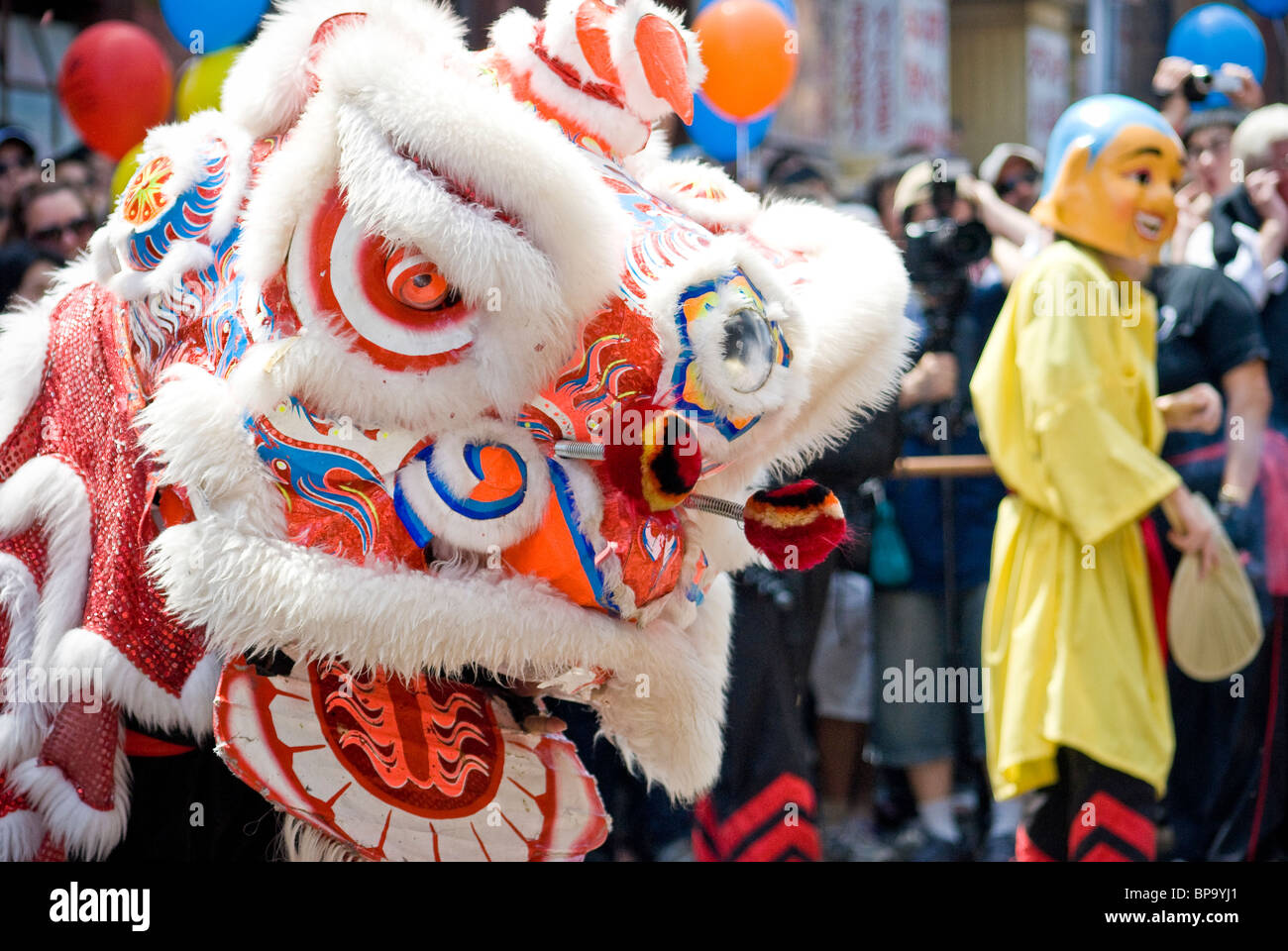 Danse du lion chinois Banque D'Images