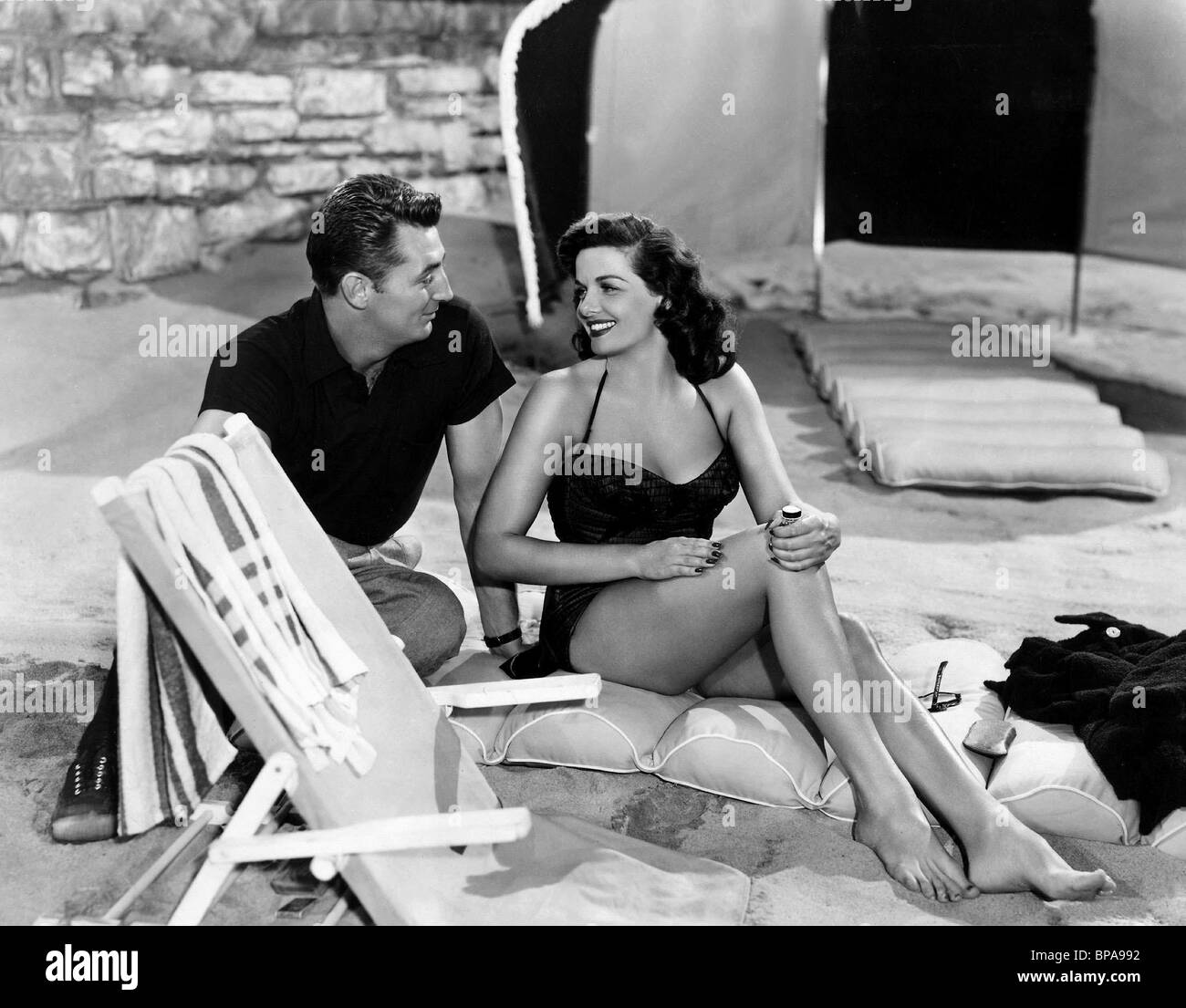 ROBERT MITCHUM, JANE RUSSELL, son type de femme, 1951 Banque D'Images
