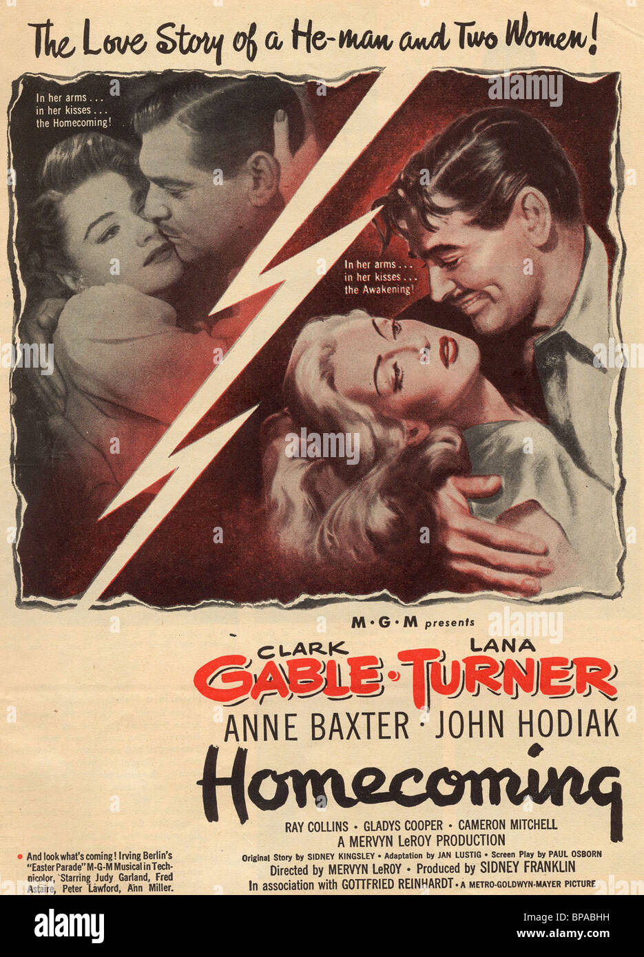 CLARK GABLE, Lana Turner, de l'affiche, 1948 Retour Banque D'Images