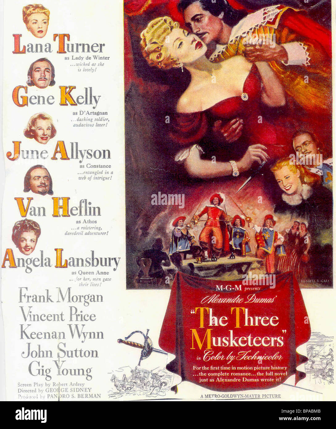 L'AFFICHE DU FILM Les Trois Mousquetaires (1948) Banque D'Images