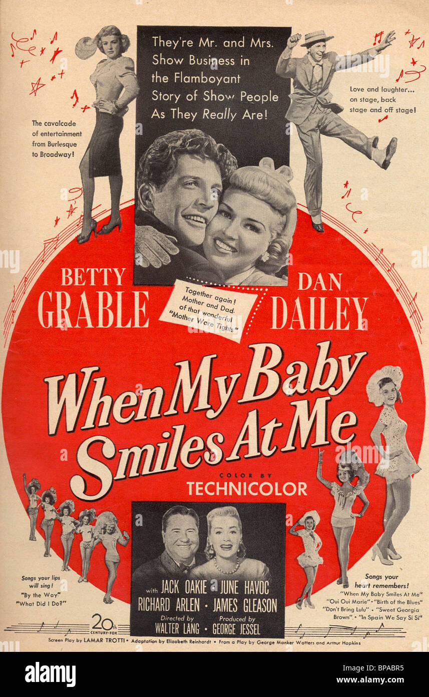 Affiche de film quand mon bébé me sourit (1948) Banque D'Images