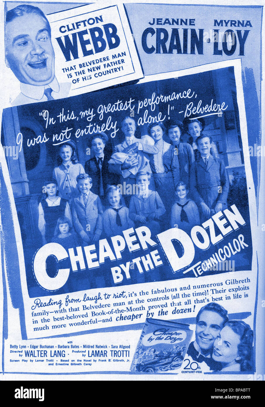 Affiche de film MOINS CHER À LA DOUZAINE (1950) Banque D'Images