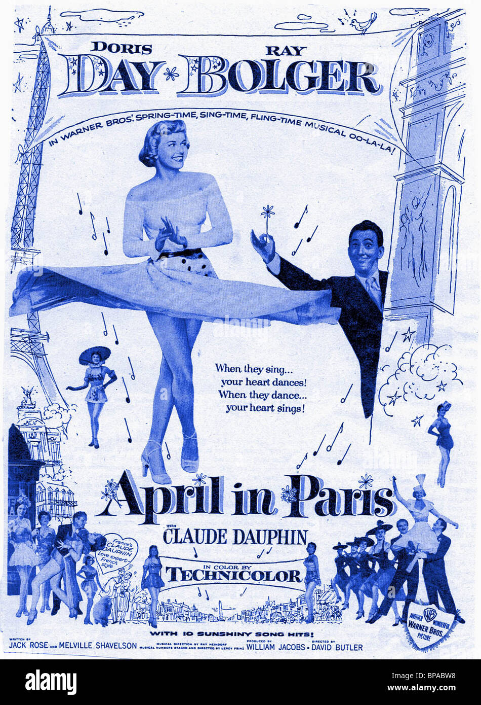 Affiche de film AVRIL À PARIS (1952) Banque D'Images