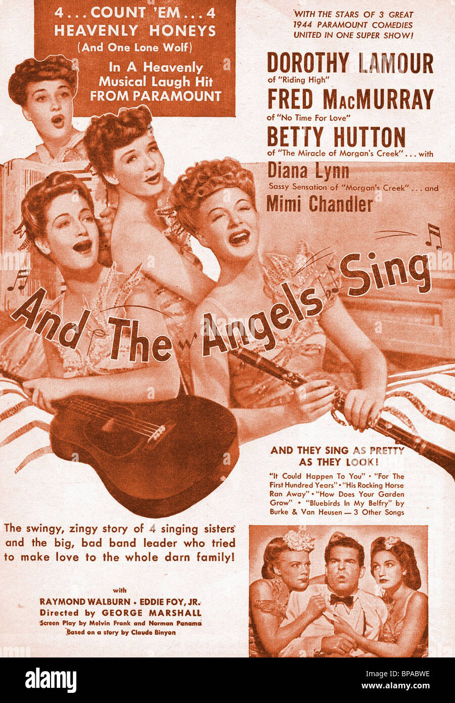 Affiche DE FILM ET LES ANGES chantent (1944) Banque D'Images