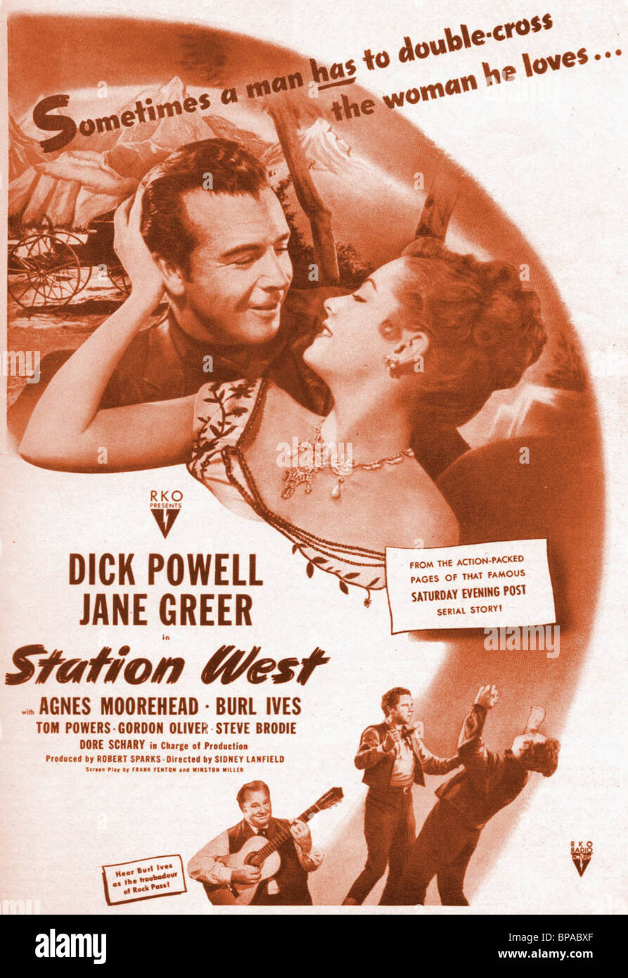 Affiche de FILM STATION WEST (1948) Banque D'Images
