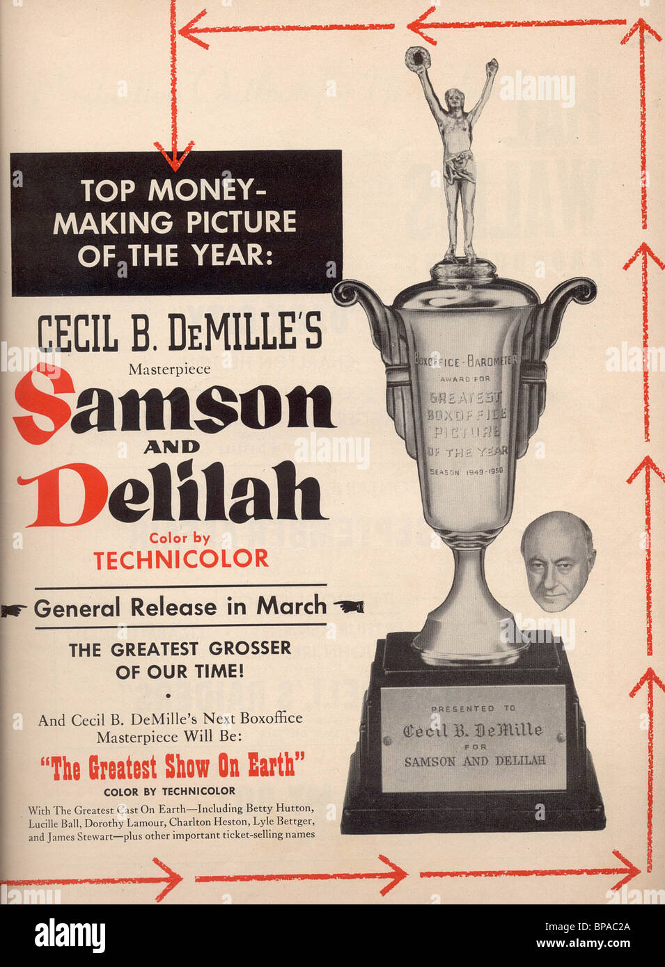 Affiche de film Samson et Dalila (1949) Banque D'Images