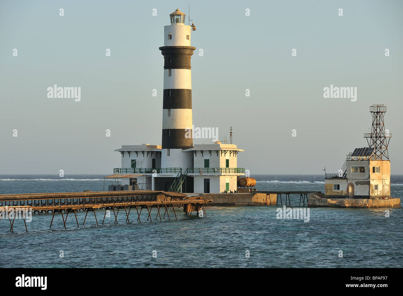 Phare de l'île de Daedalus, Egypte, Mer Rouge Banque D'Images