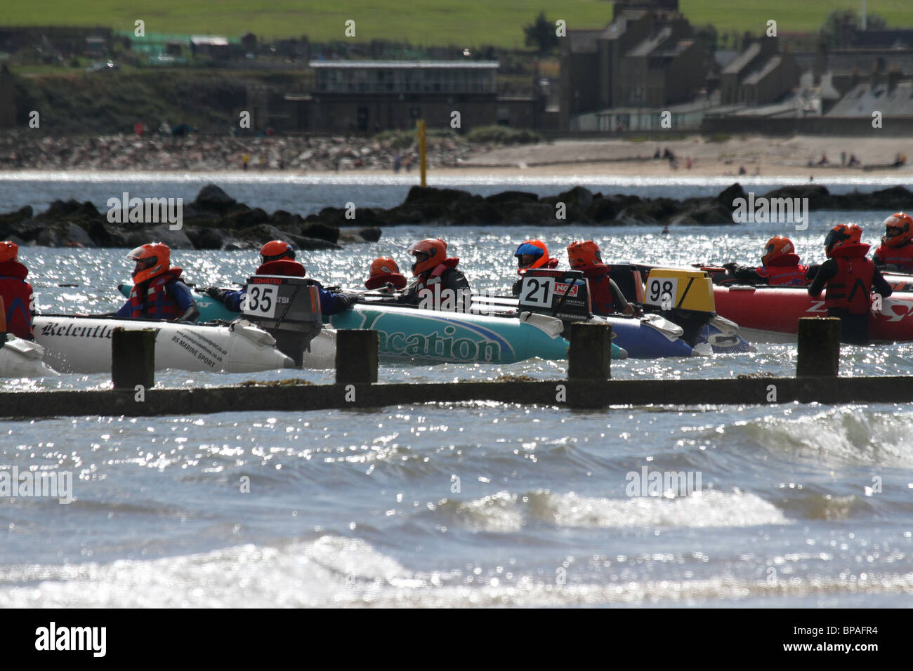 Finales des Championnats du Royaume-Uni Zapcat Racing 2010 Celtic Cup, National, Team, Mixed, Rookie, Catégories; City Championships Offshore Round vu de l'Esplanade de bord de mer, Aberdeen, Écosse, Royaume-Uni Banque D'Images