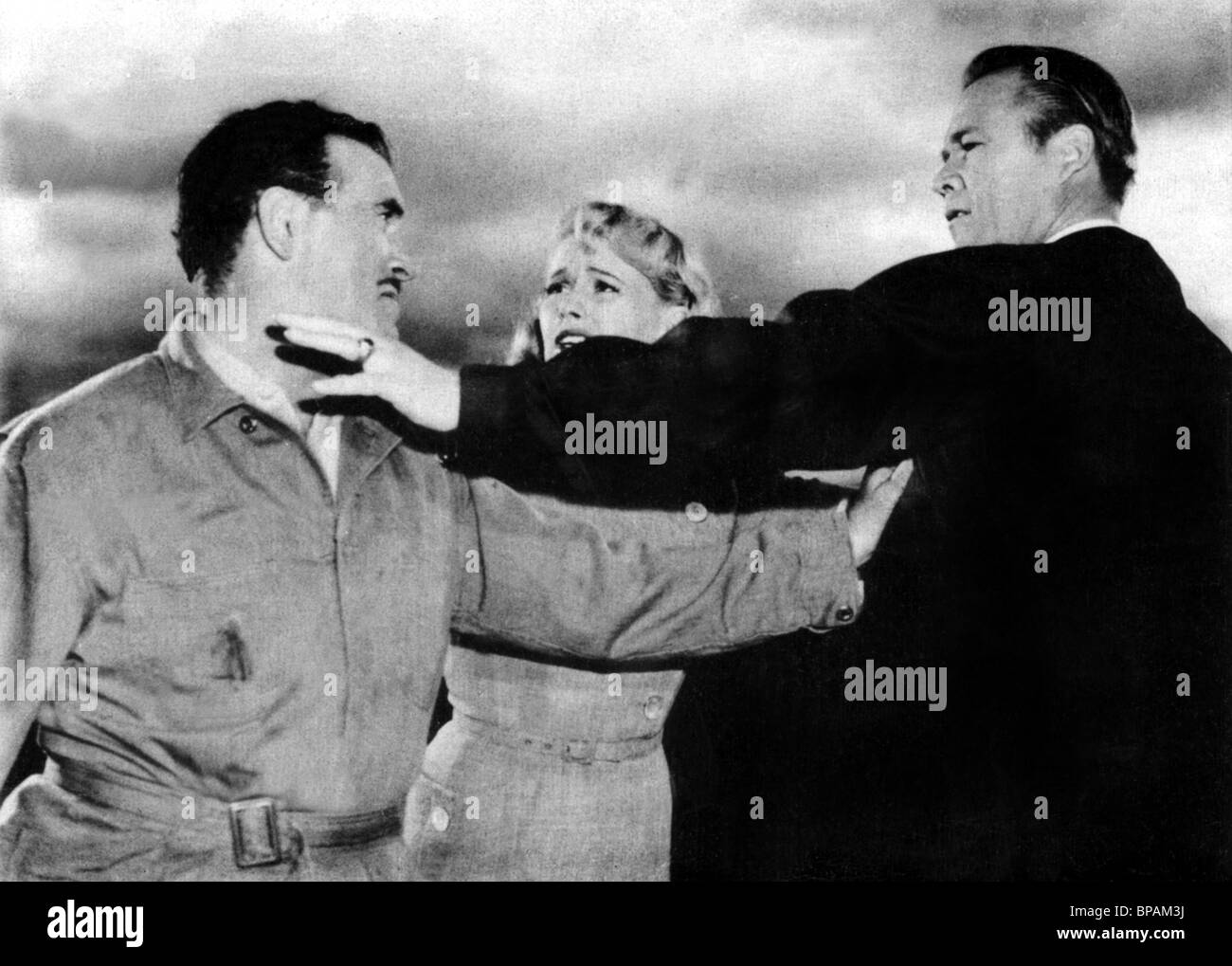 PRESTON FOSTER, DOROTHY PATRICK, WAYNE MORRIS, LE GRAND puits jaillissant, 1951 Banque D'Images