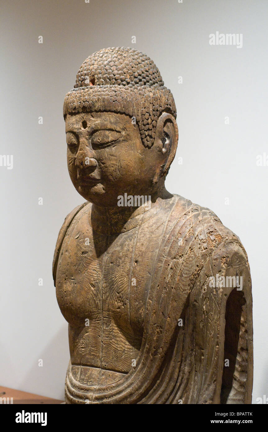 Buste Bouddha assis, le Japon de la période Heian XI ème siècle Musée Guimet - Paris Banque D'Images