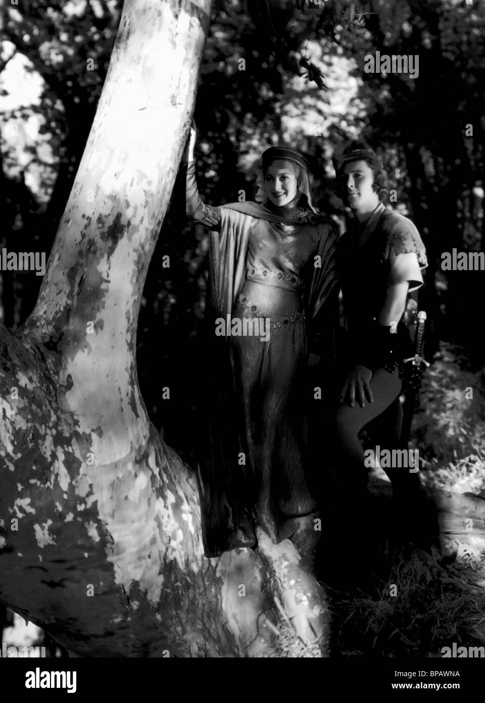 OLIVIA DE HAVILLAND, Errol Flynn, les aventures de Robin des Bois, 1938 Banque D'Images
