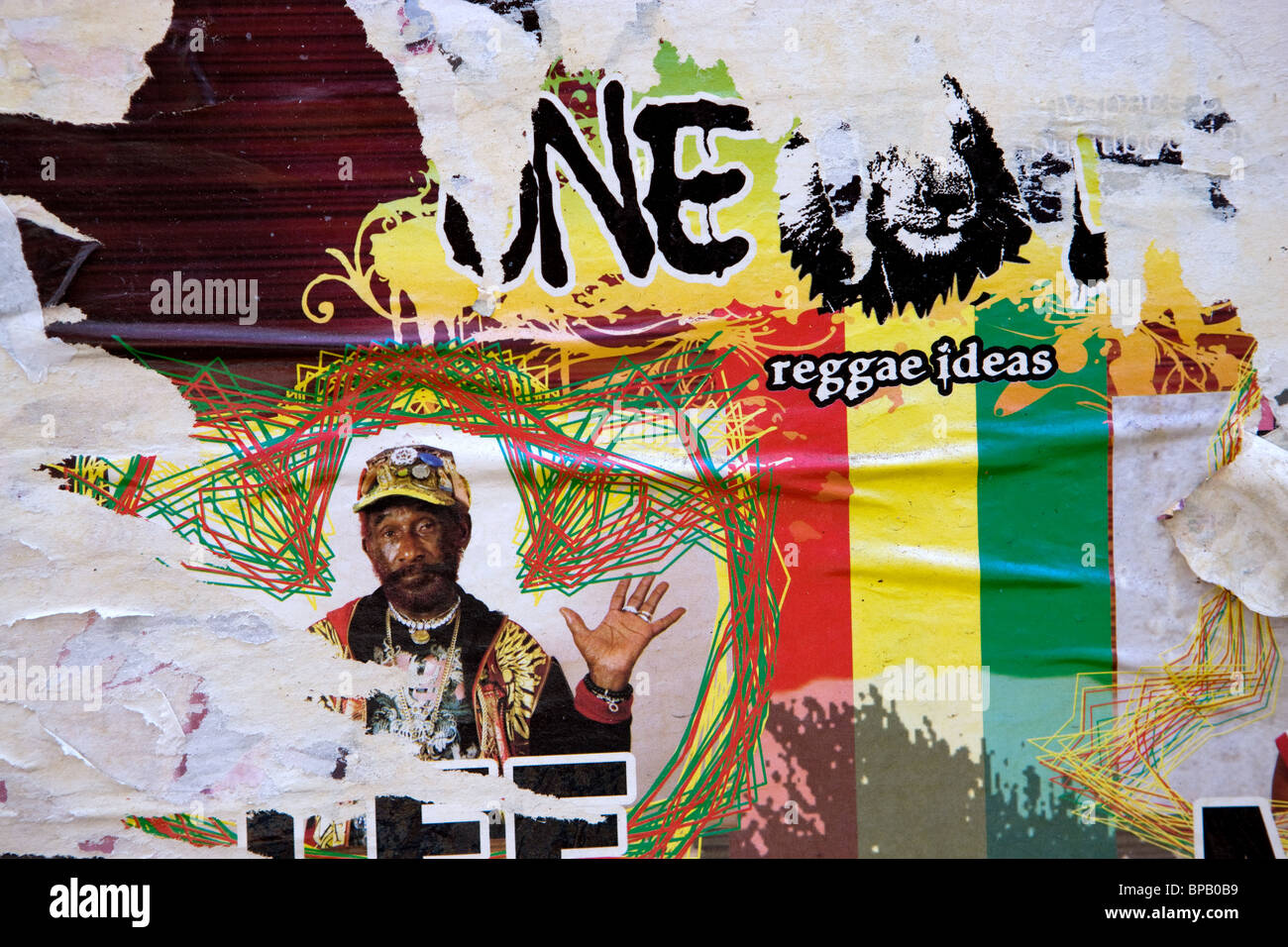 Dessins sur le mur, murale, reggae, Banque D'Images