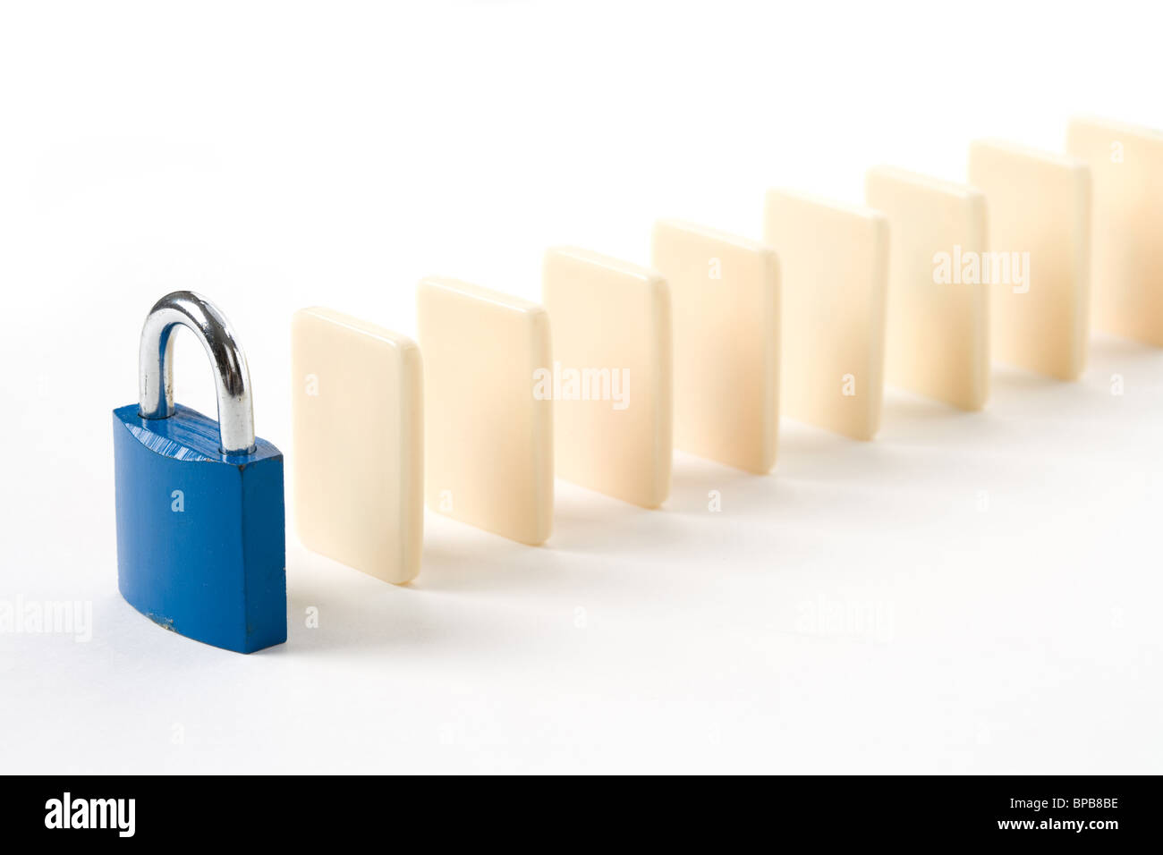 Domino et Lock, Concept de contrôle des dommages Banque D'Images